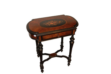 French Louis XVI style dressing table in ebony and briar wood, 19th century