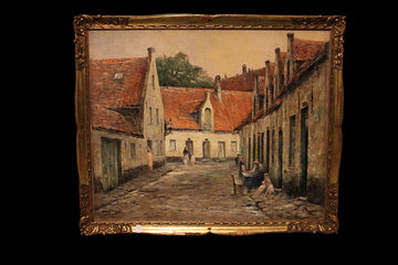 Huile sur toile vue de ville signée Joseph Charles FRANÇOIS (1851-1940)