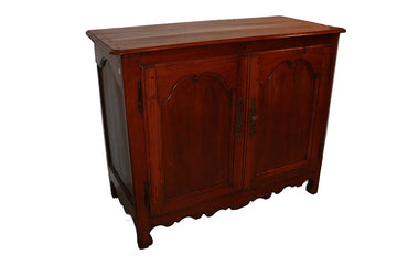 Small high Provençal sideboard with two doors from the 19th century in cherry wood