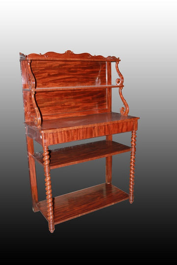 Coiffeuse armoire de style Louis Philippe du 19ème siècle en bois d'acajou