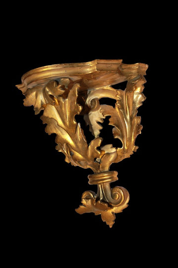 Small wall shelf from the early 19th century in gold leaf gilded wood