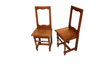Groupe de 4 chaises françaises rustiques de la fin des années 1800