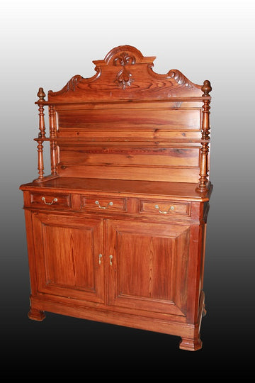 Louis Philippe style Cupboard with stand in 19th century larch wood