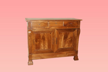 Credenza stile Luigi Filippo con 2 ante e cassetti 1800 in legno di noce