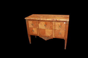 French chest of drawers from the 19th century, Louis XVI style in bois de rose wood