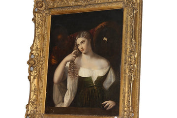 Grande huile sur toile française de 1800 