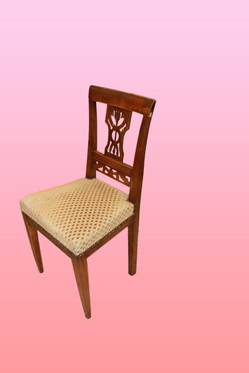 Groupe de 6 chaises italiennes de style Empire en bois d'acajou