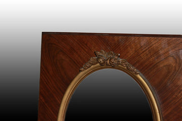 Cornice specchiera francese di inizio 1900 stile Decò in legno di palissandro