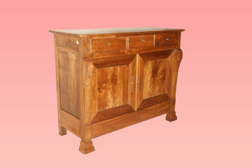 Credenza stile Luigi Filippo con 2 ante e cassetti 1800 in legno di noce