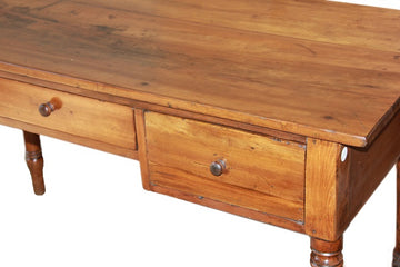 Beautiful Italian rustic writing table from the 1700s in solid walnut