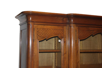 Large French 4-door bookcase from the early 1900s in walnut wood