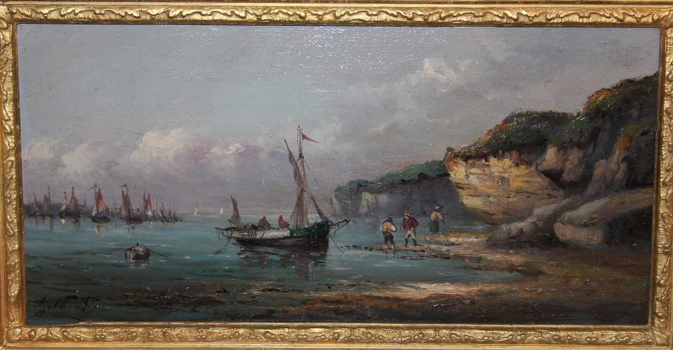 Piccolo olio su tavoletta di metà '800 inglese firmato Arthur Gilbert 1819 - 1895