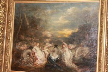 Huile sur toile française 