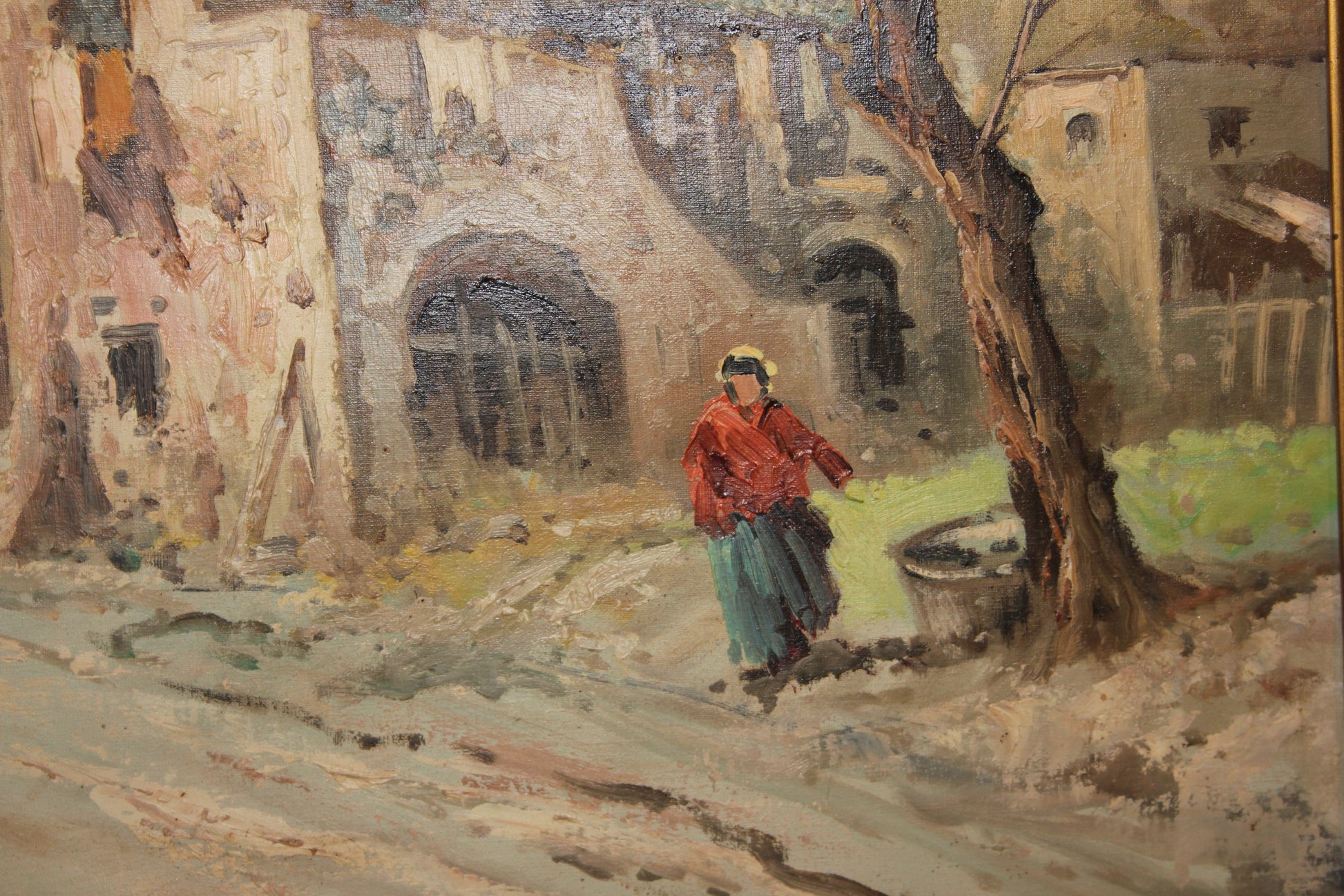 Coppia di oli su tela Raffigurante Paesaggi campestri - Augusto Radice (1913 - ? )