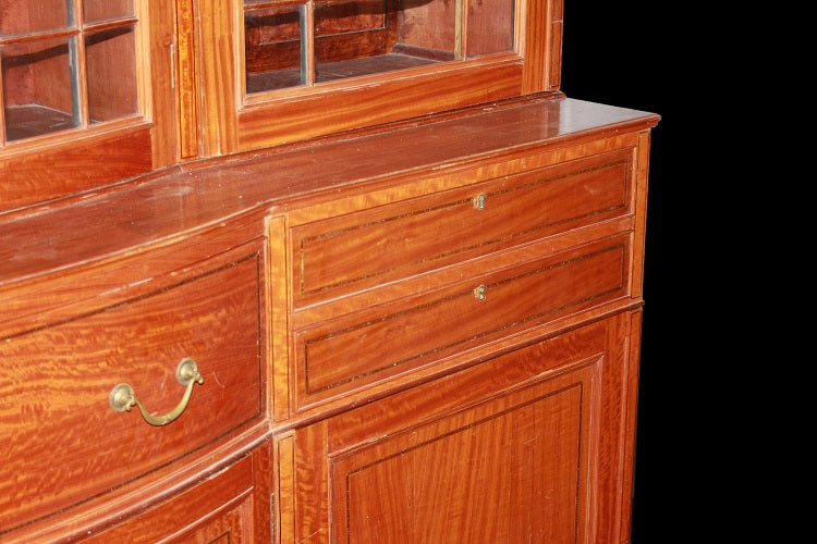 Grande credenza libreria bookcase inglese di fine 1800 stile Sheraton inglese