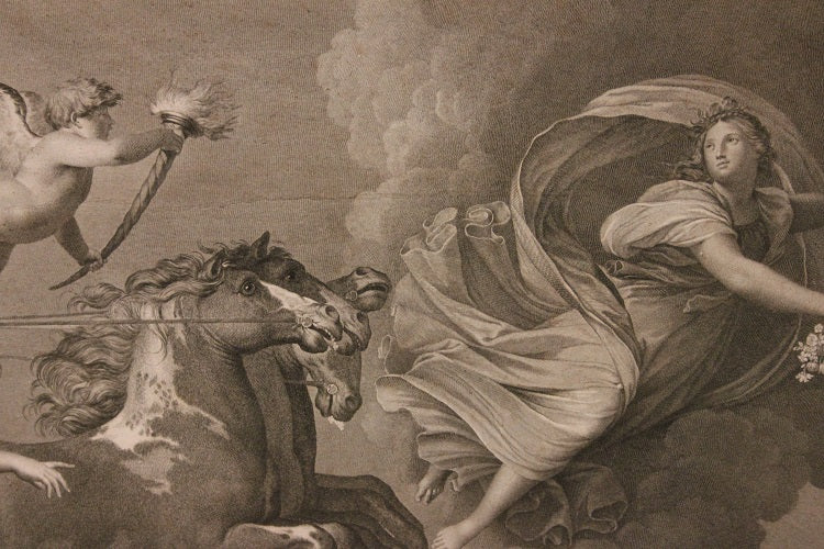 Stampa francese del 1800 Aurora e Cefalo