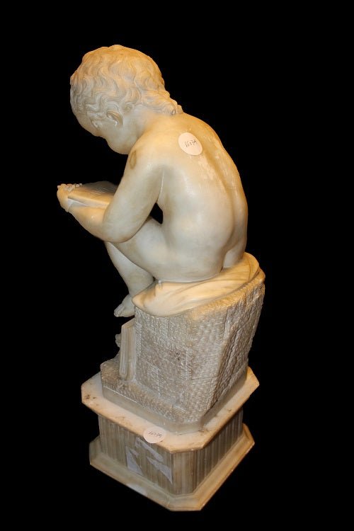 Scultura in marmo Francese del 1800 raffigurante putto