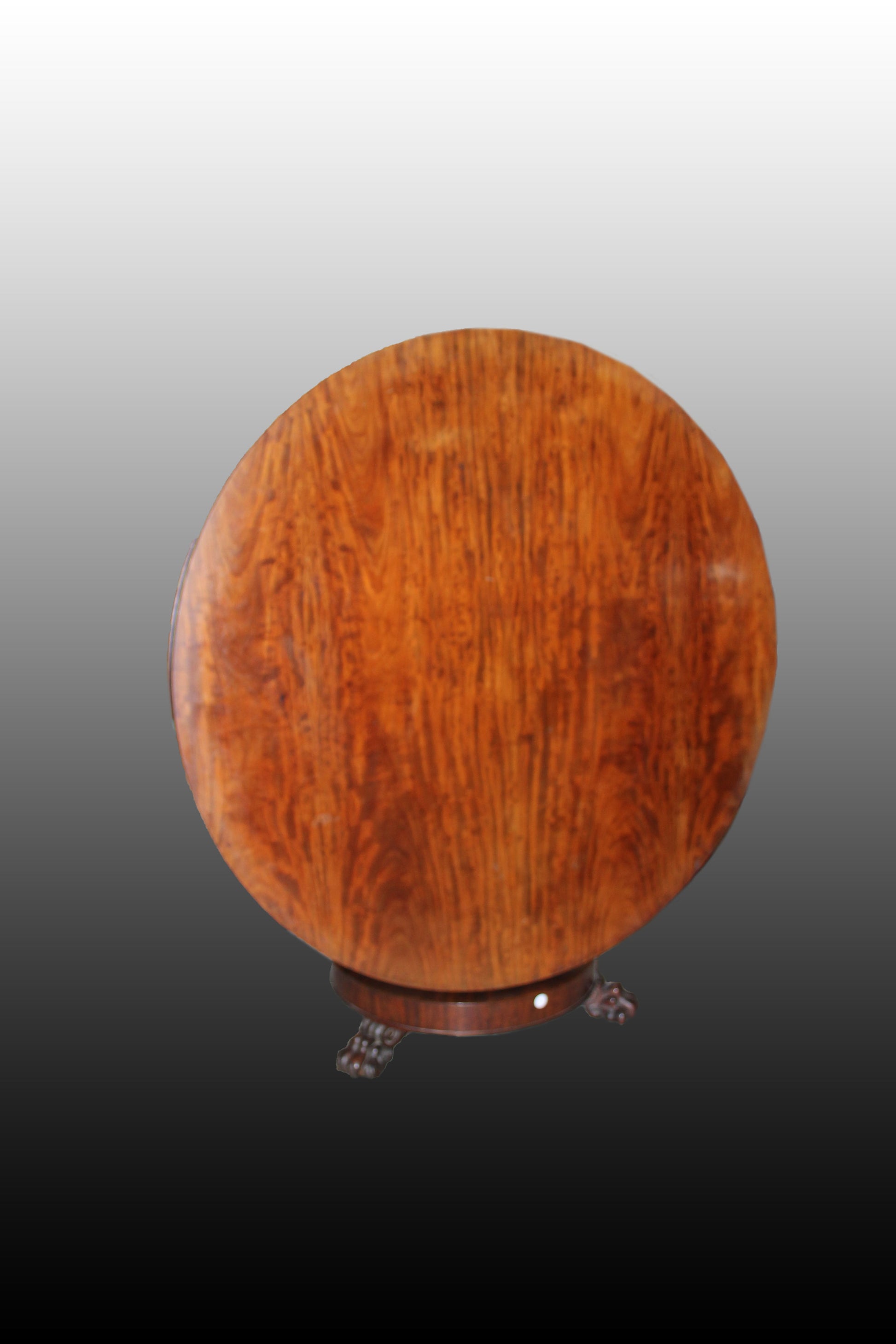 Tavolo Circolare a vela stile Carlo X del 1800 in legno di mogano