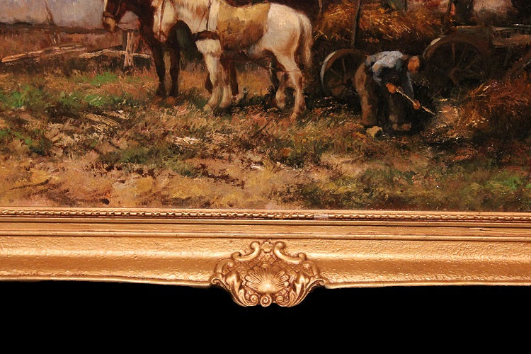 Olio su tela raffigurante scena campestre firmato Cor Bouter 1888-1966 (C.Verschuur)