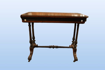 Table de jeu console victorienne antique en bruyère d'orme datant des années 1800