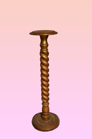 Colonna torchon in legno dorato