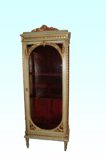 Louis XVI display cabinet lacquered and gilded