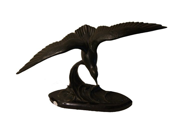 Antica scultura in bronzo Stile Decò Albatros firmato