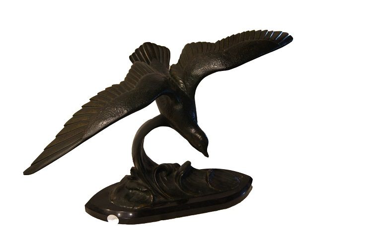 Antica scultura in bronzo Stile Decò Albatros firmato