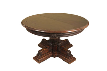 Antique Italian 350cm extendable circular table in walnut from the 1800s