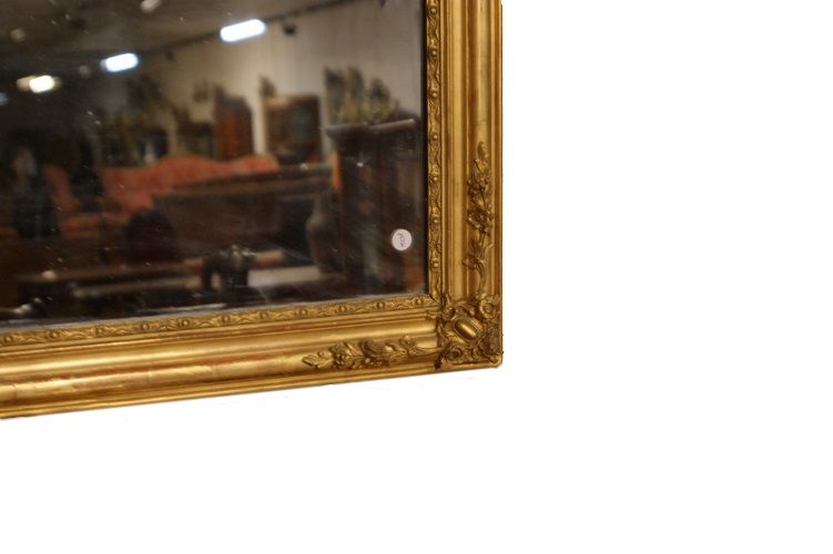 Grande specchiera antica francese del 1800 dorata foglia oro