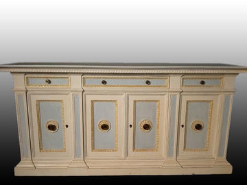Ancient Italian sideboard from the 19th century in solid lacquered fir with 4 doors