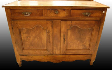 Antique Provençal sideboard from the 1800s in cherry wood with 2 doors and drawers