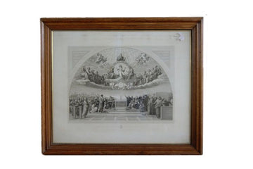 Large Engraving depicting The Dispute of the Sacrament by Raffaello Sanzio