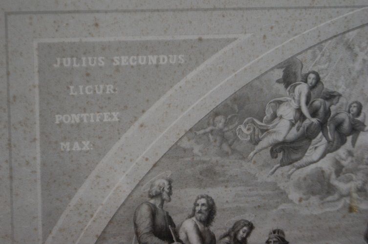 Antica grande stampa francese del 1800 Giudizio Universale