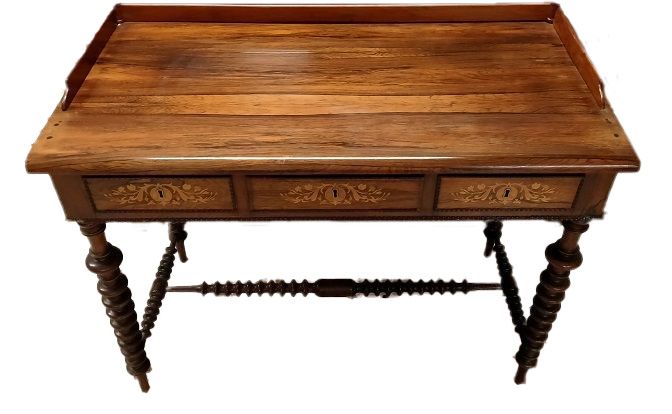 Scrivania stile Biedermeier in palissandro di provenienza Nord Europa