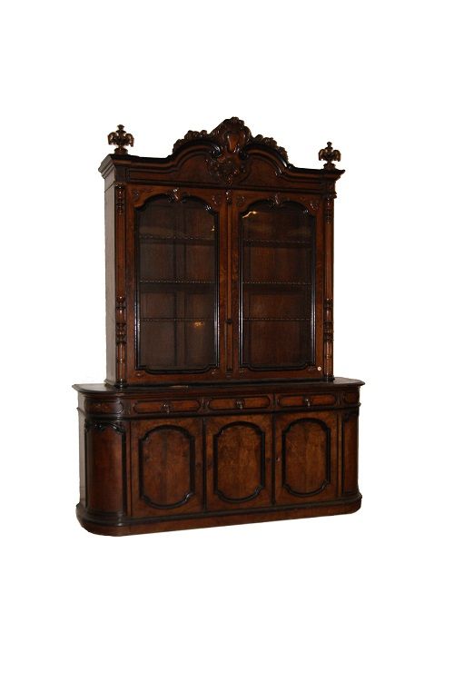 Grande credenza del 1800 Luigi Filippo in noce alta 280 cm