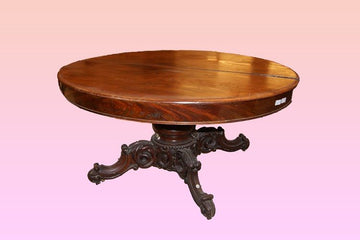 Antique French oval extendable table from 1800 in Louis Philippe mahogany