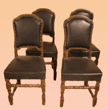 Chaises à bobine italiennes antiques des années 1700