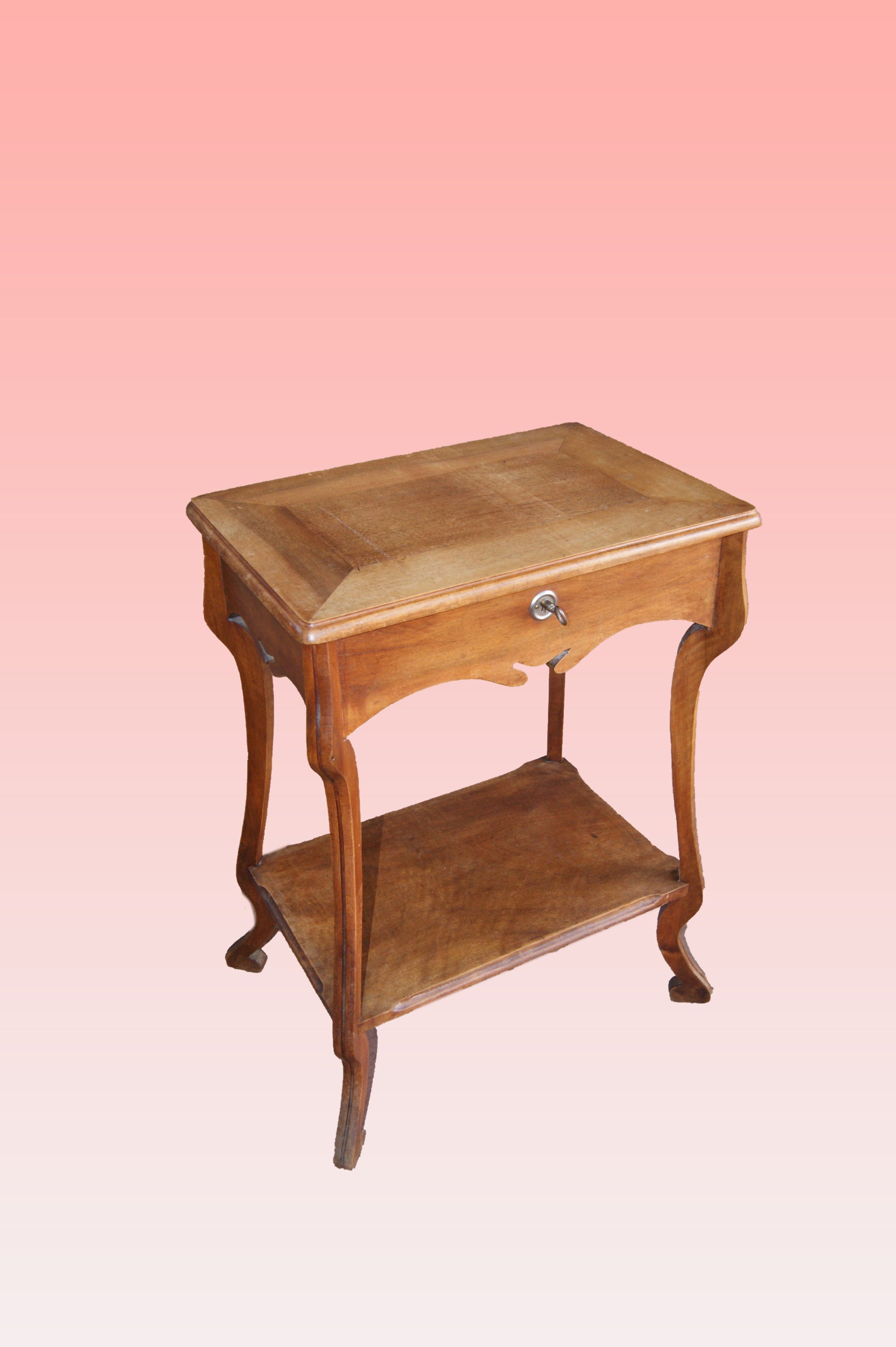 Antico tavolino toilette francese stile Liberty in ciliegio