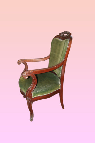 Fauteuil français de la seconde moitié du 19ème siècle, de style Louis Philippe