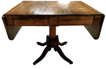 Regency style rosewood coffee table with wings