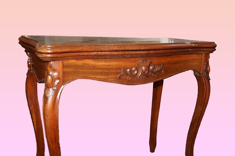 Antico tavolino da gioco del 1800 in mogano Francese Luigi Filippo