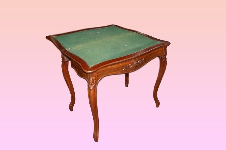 Antico tavolino da gioco del 1800 in mogano Francese Luigi Filippo