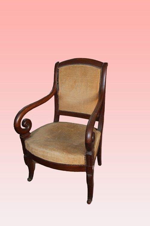 Antica poltrona del 1800 in mogano Francese 
