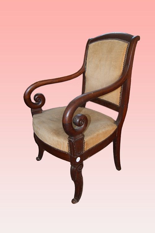 Antica poltrona del 1800 in mogano Francese 