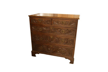 Antique small Tudor style chest of drawers from the 1800s in Scotland
