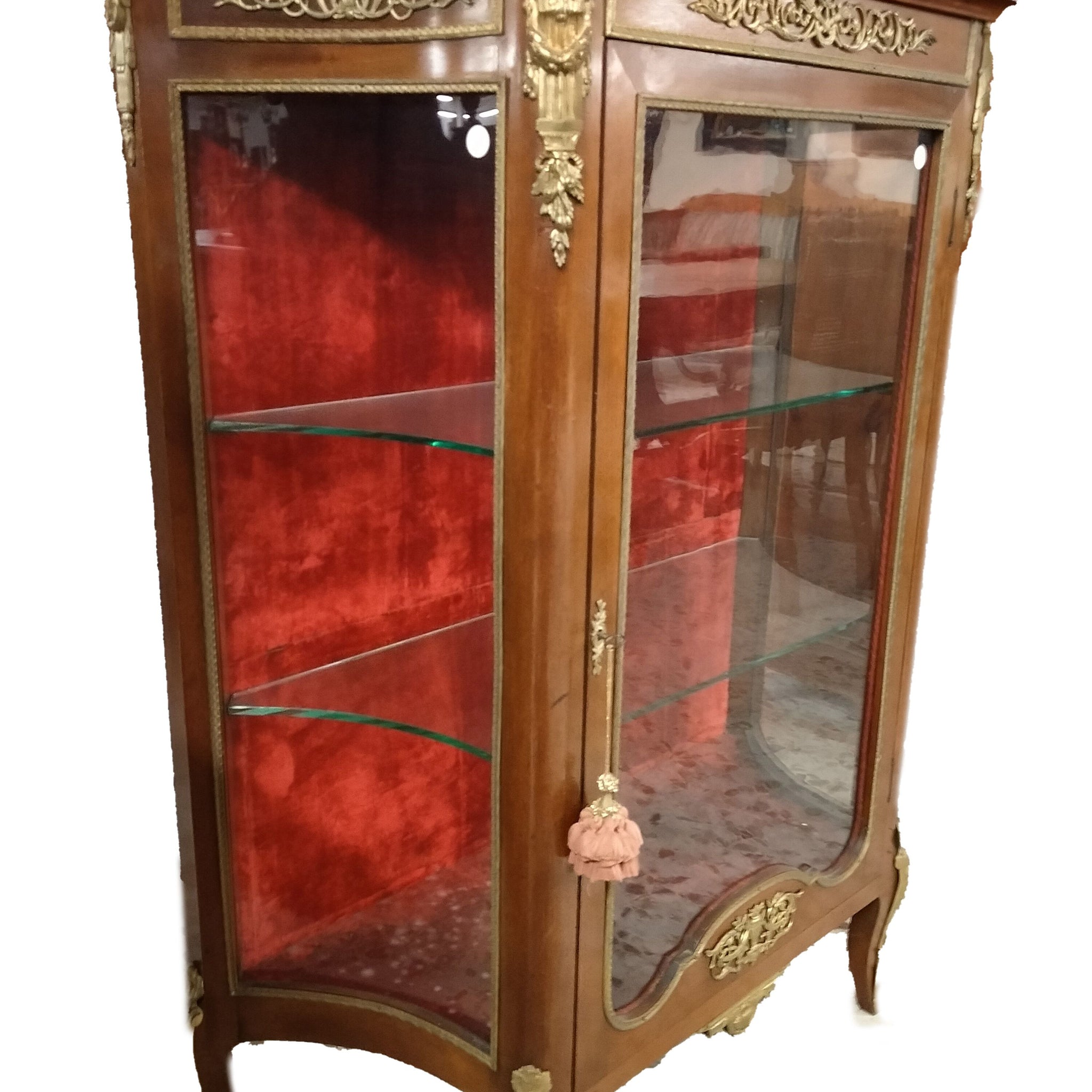 Antica vetrinetta Parigina francese del 1800 in mogano bronzi e marmo