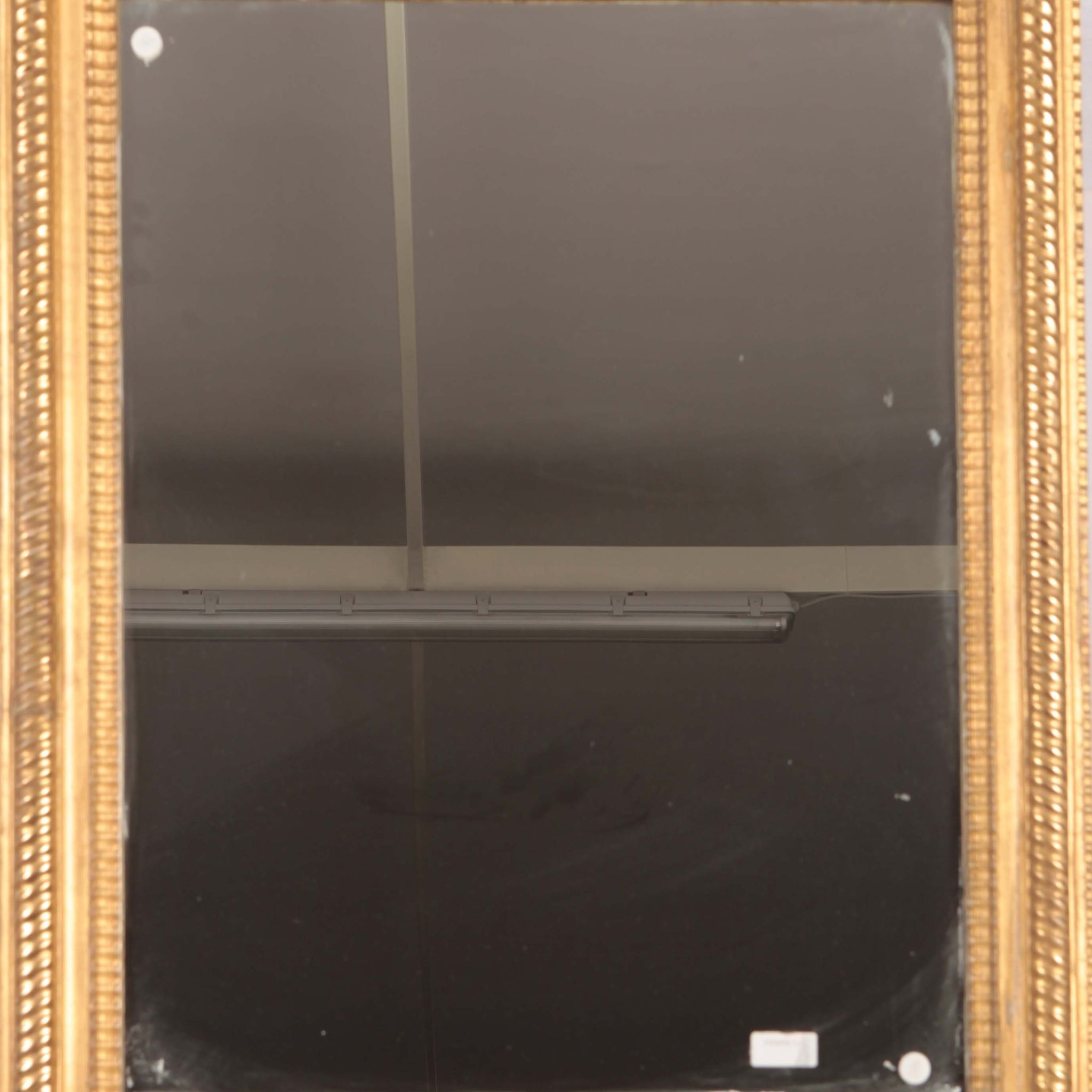 Specchiera Francese rettangolare con cornice in legno dorato.