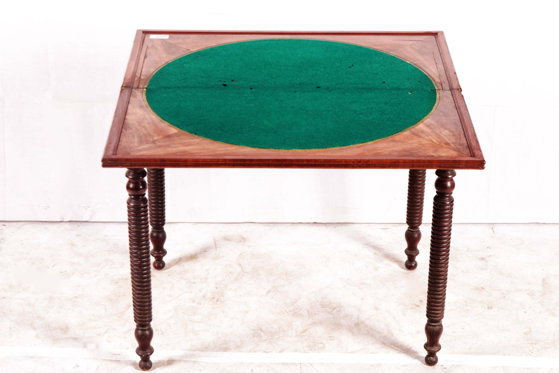 Antico tavolino da gioco consolle inglese del 1800 stile Carlo X mogano