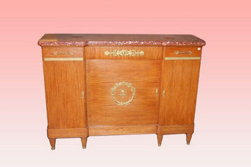 French sideboard from the 19th century with marble and bronzes in citron wood